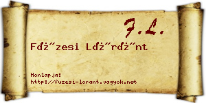 Füzesi Lóránt névjegykártya