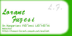 lorant fuzesi business card